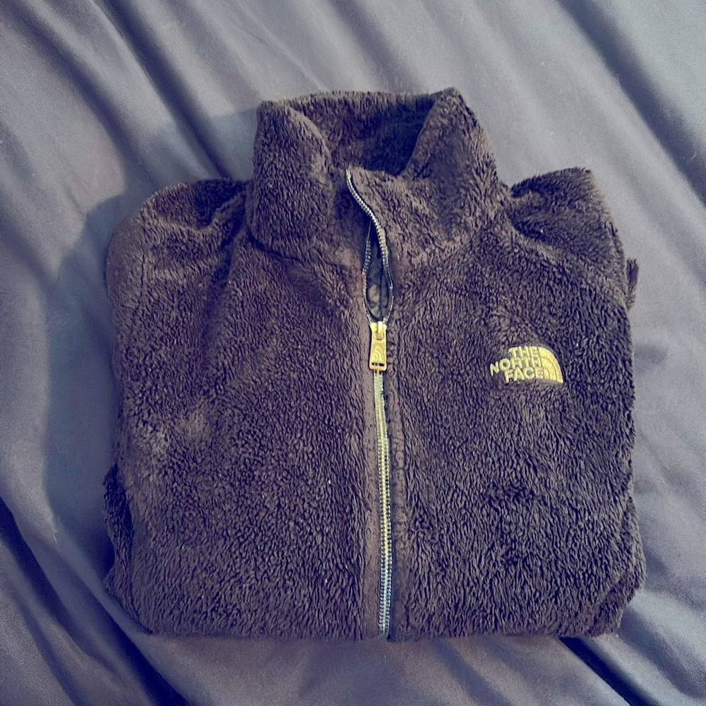 North Face S/P women’s black full zip up fleece jacket